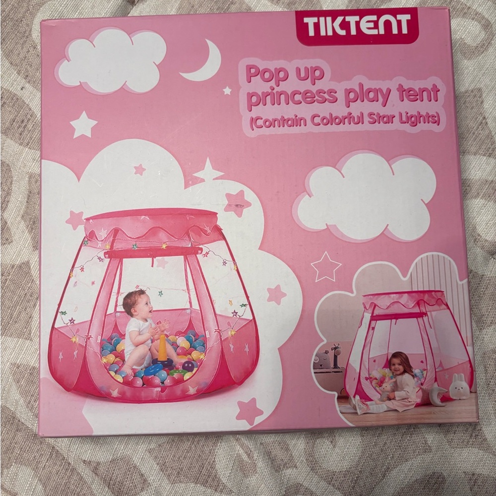 Pink Princess Play Tent with Star Lights